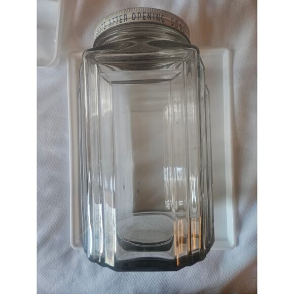 Antique Large Art Deco Country Store Glass Candy Jar with Lid - Picture 6 of 9
